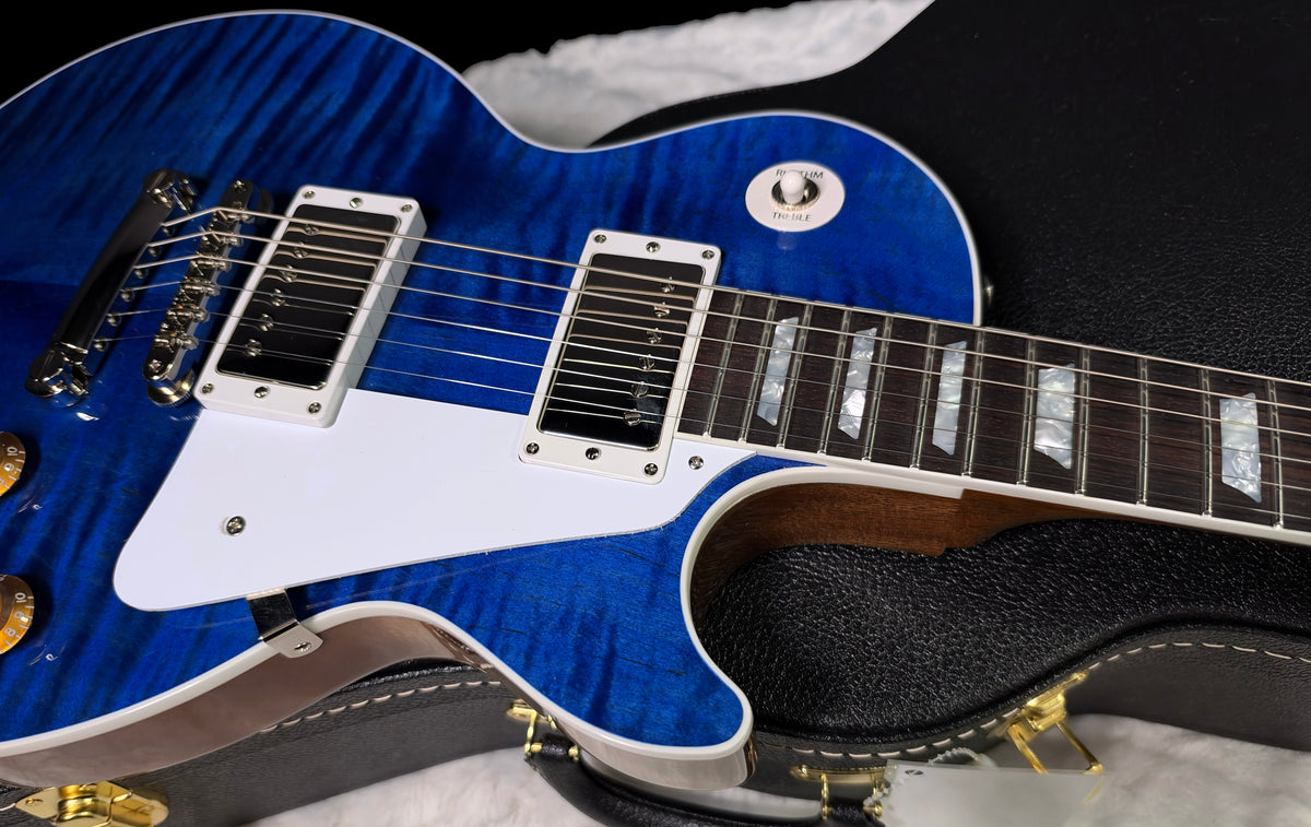 NEW! Gibson Custom Les Paul Standard Electric Guitar - Trans Blue - 9.3lbs - Authorized Dealer - G08015