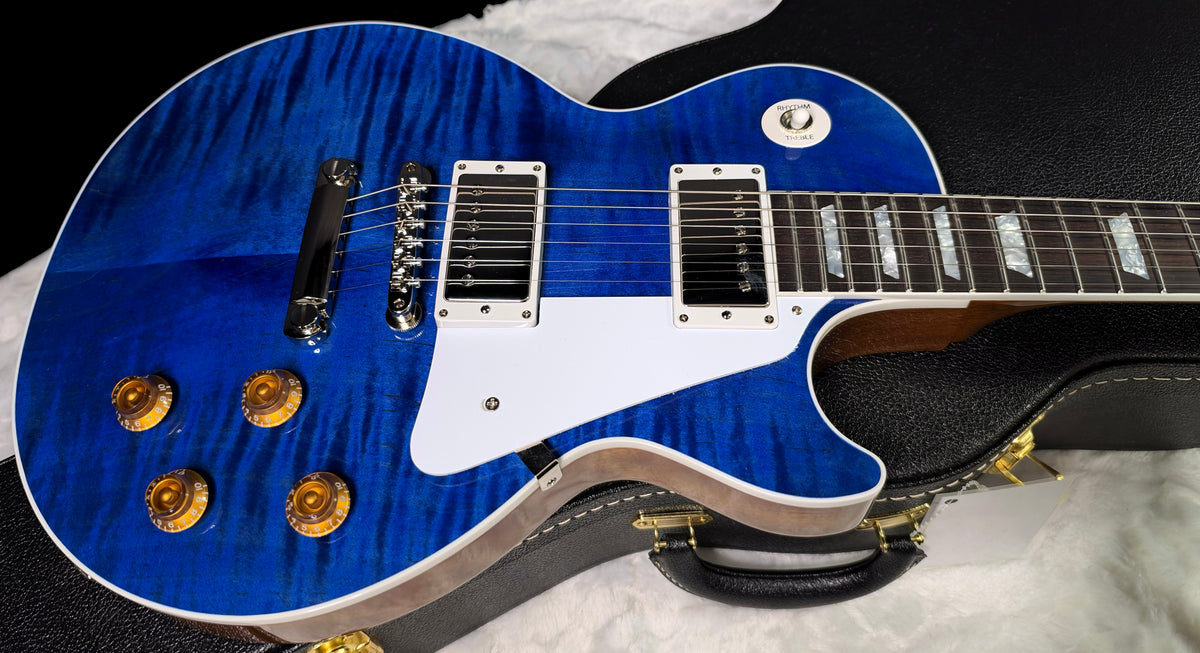 NEW! Gibson Custom Les Paul Standard Electric Guitar - Trans Blue - 9.3lbs - Authorized Dealer - G08015