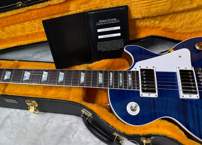 NEW! Gibson Custom Les Paul Standard Electric Guitar - Trans Blue - 9.3lbs - Authorized Dealer - G08015