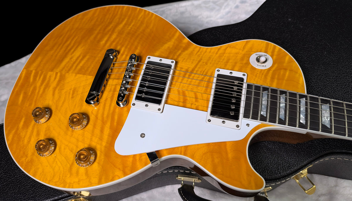 NEW! Gibson Custom Les Paul Standard Electric Guitar - Trans Amber - 9lbs - Authorized Dealer - G07915