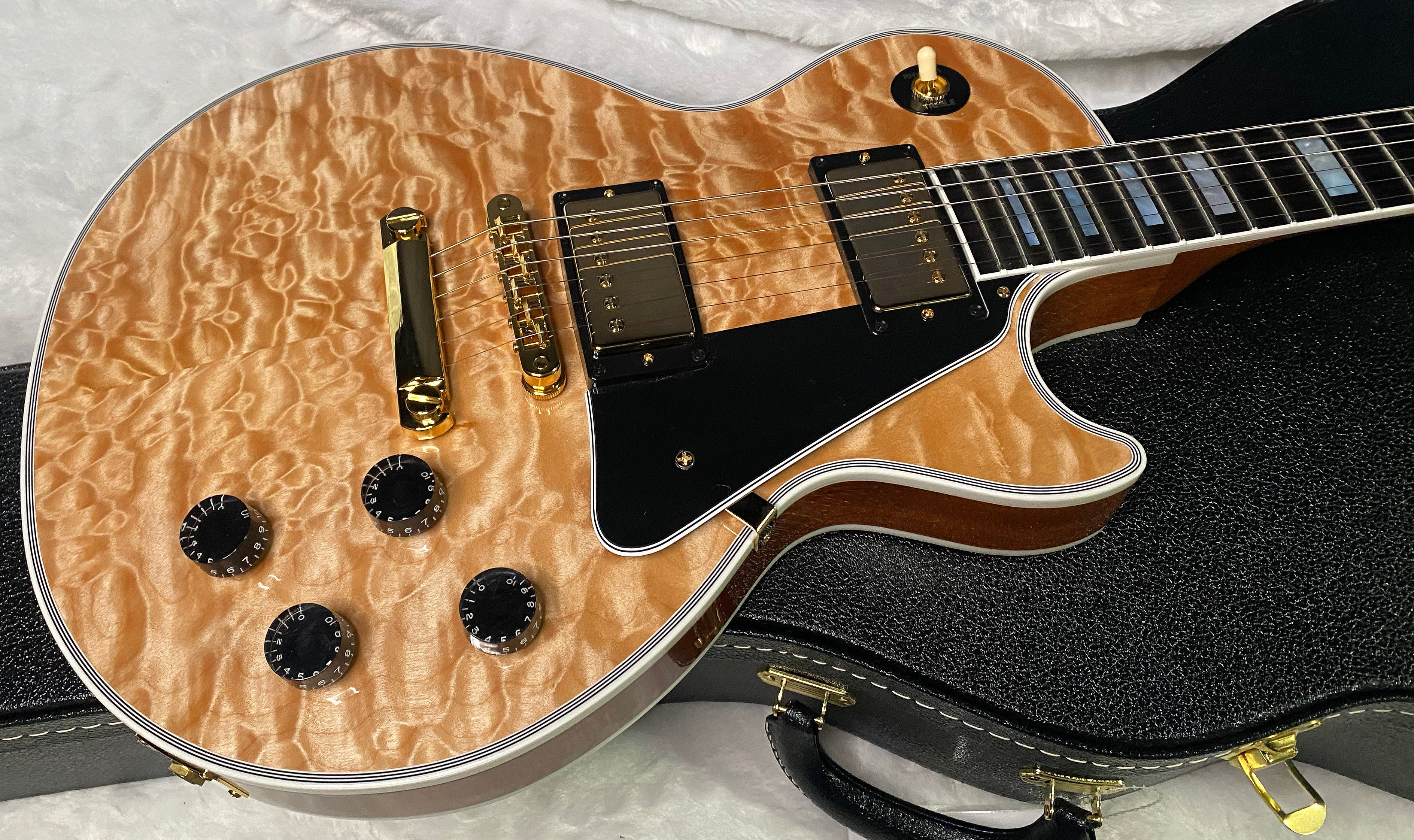 NEW! Gibson Dealer Select Custom Shop Les Paul Custom AAAAA Quilt 5AQ - Natural - Authorized Dealer - WOW! 9.8 lbs - G07266
