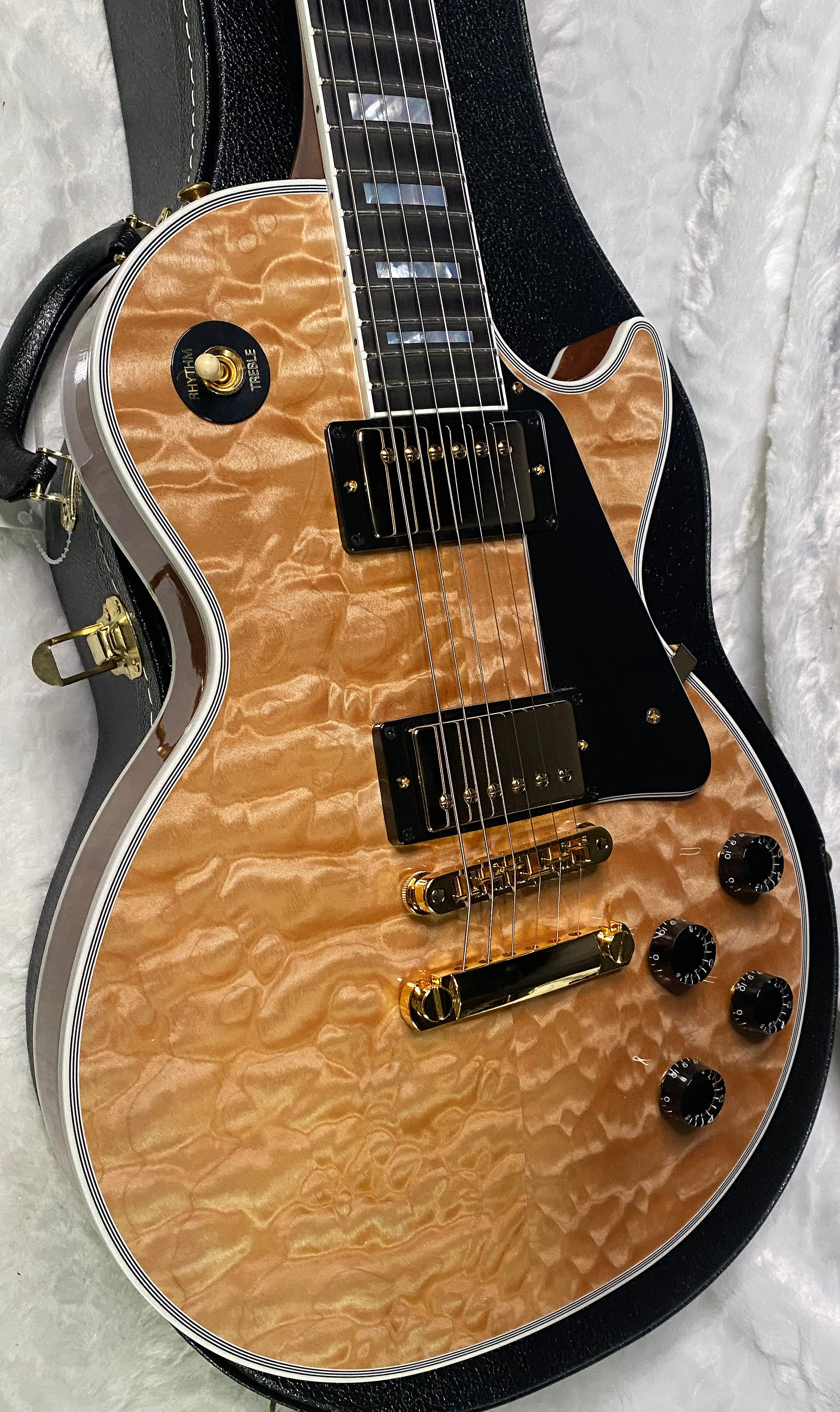 NEW! Gibson Dealer Select Custom Shop Les Paul Custom AAAAA Quilt 5AQ - Natural - Authorized Dealer - WOW! 9.8 lbs - G07266