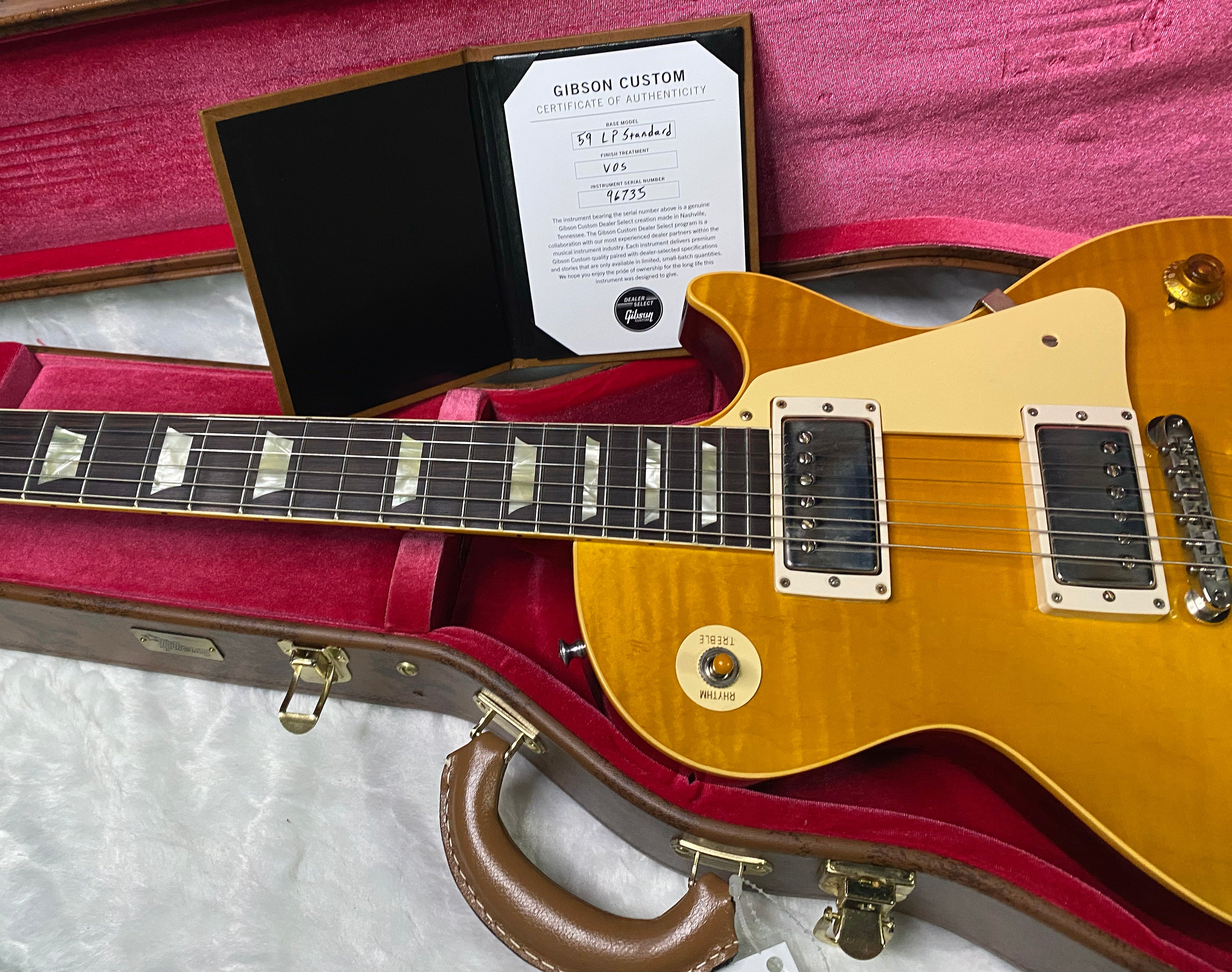 NEW ! Gibson Custom Shop 1959 Les Paul - Lemon Burst VOS - Authorized Dealer - Hand Picked Flame Top - ONLY 8.5 lbs - G07267