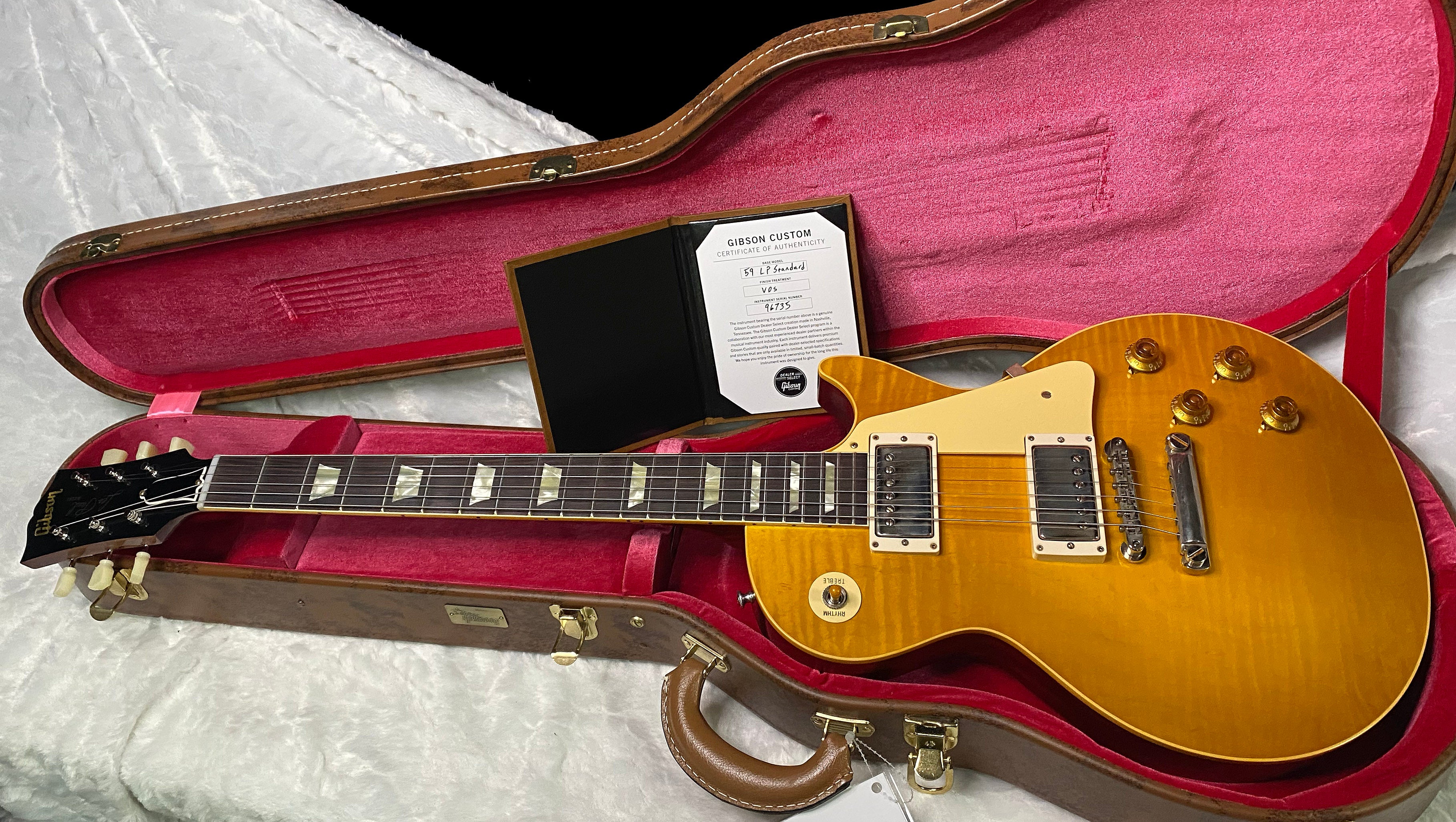 NEW ! Gibson Custom Shop 1959 Les Paul - Lemon Burst VOS - Authorized Dealer - Hand Picked Flame Top - ONLY 8.5 lbs - G07267