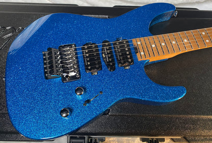 NEW ! Jackson Custom Shop Dinky HSH - Roasted Maple Neck & Fretboard - DK - Blue Sparkle - Authorized Dealer - 8.3 lbs - G06649