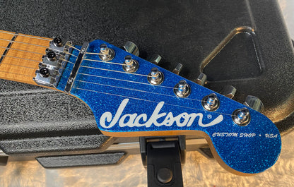 NEW ! Jackson Custom Shop Dinky HSH - Roasted Maple Neck & Fretboard - DK - Blue Sparkle - Authorized Dealer - 8.3 lbs - G06649