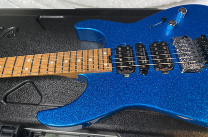 NEW ! Jackson Custom Shop Dinky HSH - Roasted Maple Neck & Fretboard - DK - Blue Sparkle - Authorized Dealer - 8.3 lbs - G06649