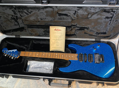 NEW ! Jackson Custom Shop Dinky HSH - Roasted Maple Neck & Fretboard - DK - Blue Sparkle - Authorized Dealer - 8.3 lbs - G06649