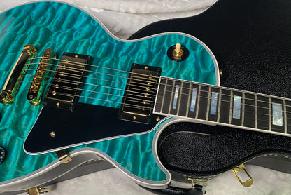 NEW! Gibson Dealer Select Custom Shop Les Paul Custom AAAAA Quilt 5AQ - Aqua Blue - Authorized Dealer - Best Quilt Top We Haver EVER SEEN!!! - G07295