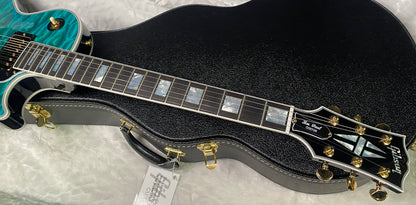 NEW! Gibson Dealer Select Custom Shop Les Paul Custom AAAAA Quilt 5AQ - Aqua Blue - Authorized Dealer - Best Quilt Top We Haver EVER SEEN!!! - G07295