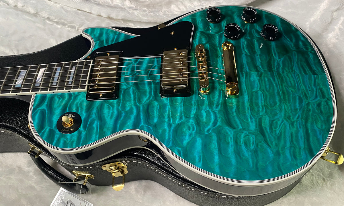 NEW! Gibson Dealer Select Custom Shop Les Paul Custom AAAAA Quilt 5AQ - Aqua Blue - Authorized Dealer - Best Quilt Top We Haver EVER SEEN!!! - G07295