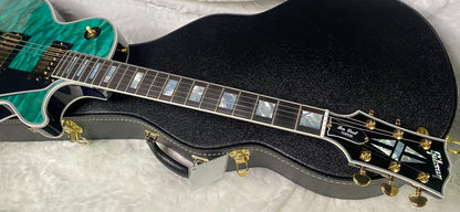 NEW! Gibson Dealer Select Custom Shop Les Paul Custom AAAAA Quilt 5AQ - Aqua Blue - Authorized Dealer - WOW! 9.6 lbs - G07305