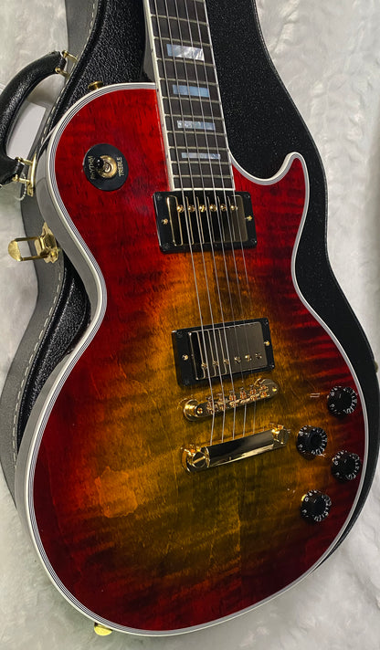 NEW! Gibson Les Paul Custom Axcess - Bengal Burst - ABSOLUTELY KILLER Flame! Only 8 lbs - Authorized Dealer - G07283