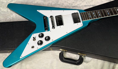 NEW Gibson Custom Limited Edition 1969 Flying V Reissue Electric Guitar - Gloss Aqua Mist - 6.5 lbs - Authorized Dealer - G07975