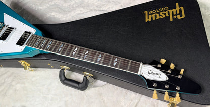 NEW Gibson Custom Limited Edition 1969 Flying V Reissue Electric Guitar - Gloss Aqua Mist - 6.5 lbs - Authorized Dealer - G07975