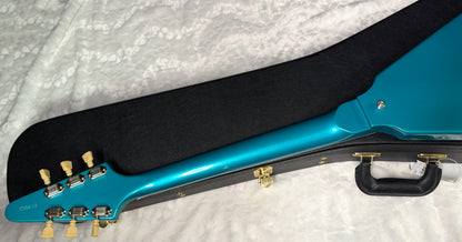NEW Gibson Custom Limited Edition 1969 Flying V Reissue Electric Guitar - Gloss Aqua Mist - 6.5 lbs - Authorized Dealer - G07975