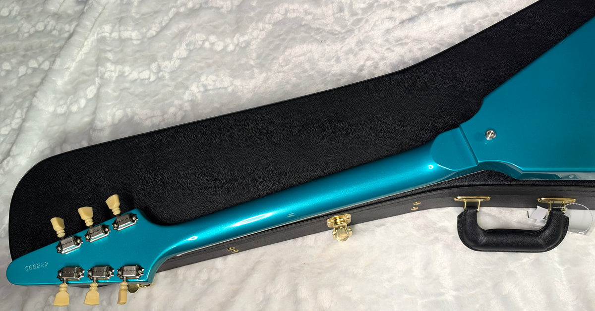 NEW Gibson Custom Limited Edition 1969 Flying V Reissue Electric Guitar - Gloss Aqua Mist - 6.5 lbs - Authorized Dealer - G07975