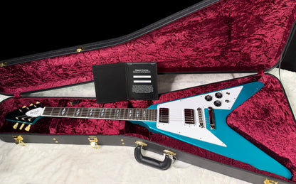 NEW Gibson Custom Limited Edition 1969 Flying V Reissue Electric Guitar - Gloss Aqua Mist - 6.5 lbs - Authorized Dealer - G07975