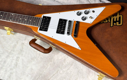 NEW! Gibson '70s Flying V - Antique Natural - Only 6.4 lbs - Original Case - Authorized Dealer - G07983