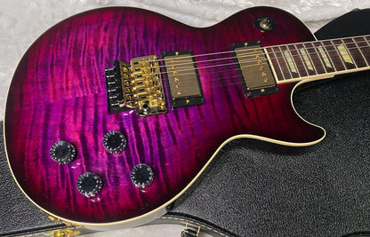 NEW! Gibson Custom Les Paul Axcess Standard Figured Top Floyd Rose Electric Guitar - Greatest Hits II - Authorized Dealer - Tri-Berry Burst - WOW! 8.3lbs - G07307