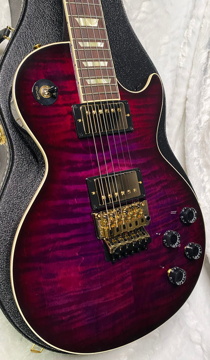 NEW! Gibson Custom Les Paul Axcess Standard Figured Top Floyd Rose Electric Guitar - Greatest Hits II - Authorized Dealer - Tri-Berry Burst - WOW! 8.3lbs - G07307