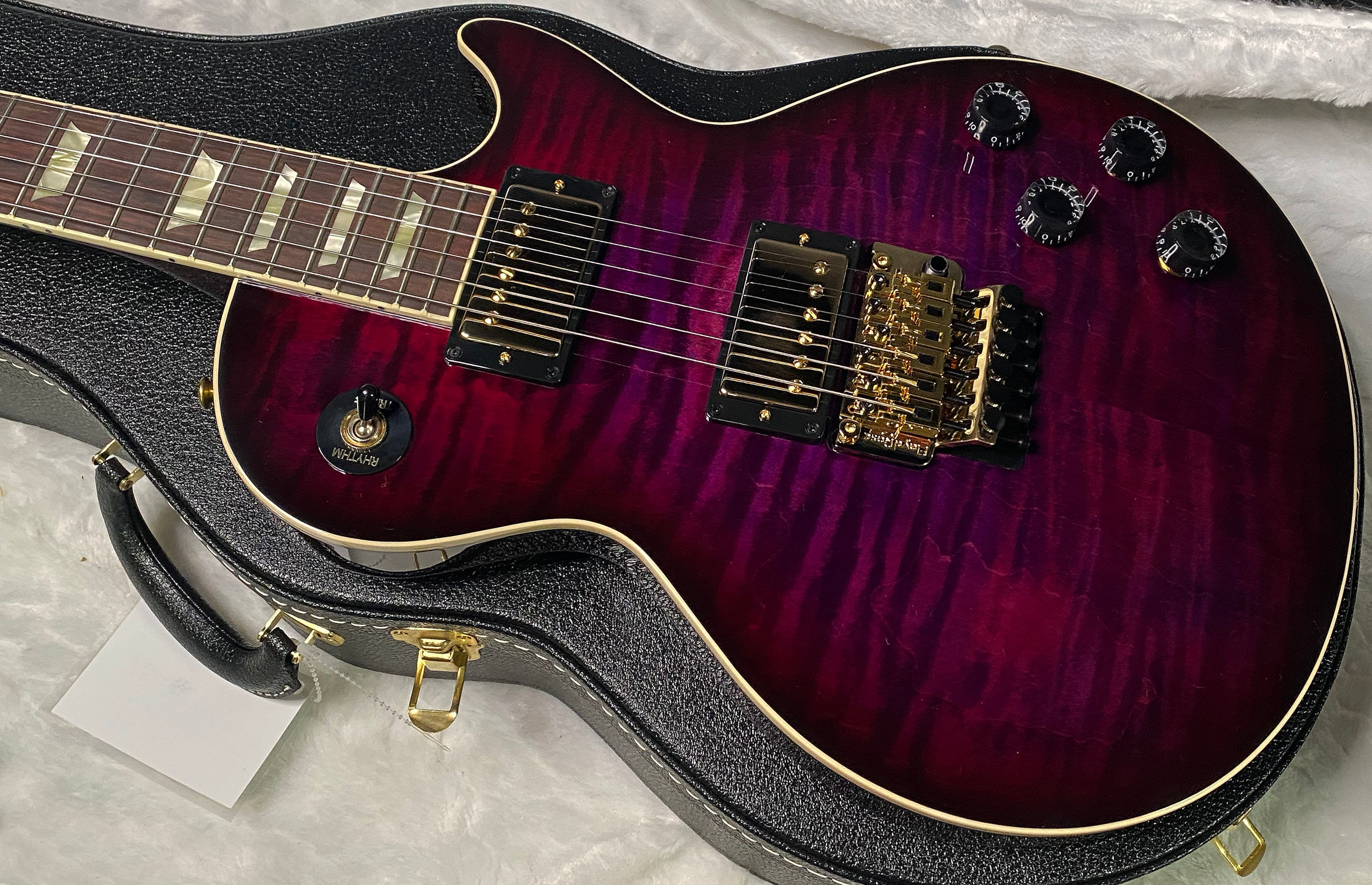NEW! Gibson Custom Les Paul Axcess Standard Figured Top Floyd Rose Electric Guitar - Greatest Hits II - Authorized Dealer - Tri-Berry Burst - WOW! 8.3lbs - G07307