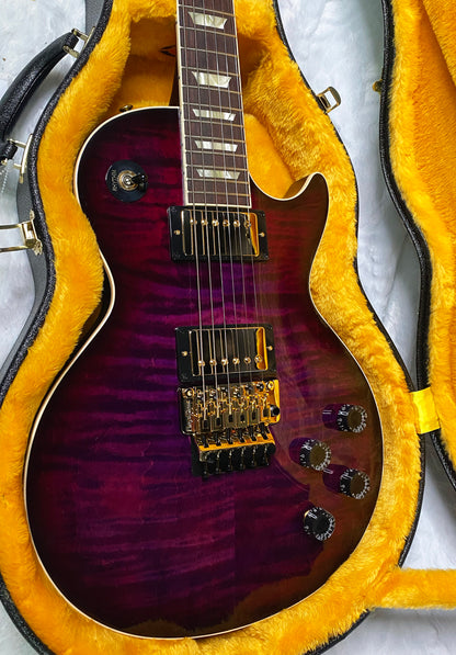 NEW! Gibson Custom Les Paul Axcess Standard Figured Top Floyd Rose Electric Guitar - Greatest Hits II - Authorized Dealer - Tri-Berry Burst - WOW! 8.3lbs - G07307