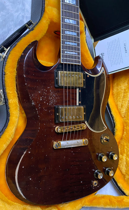 NEW! Gibson CS Custom Shop SG Custom Figured - Dark Walnut - Murphy Lab Heavy Aging - Authorized Dealer - 7.3 lbs - G07299