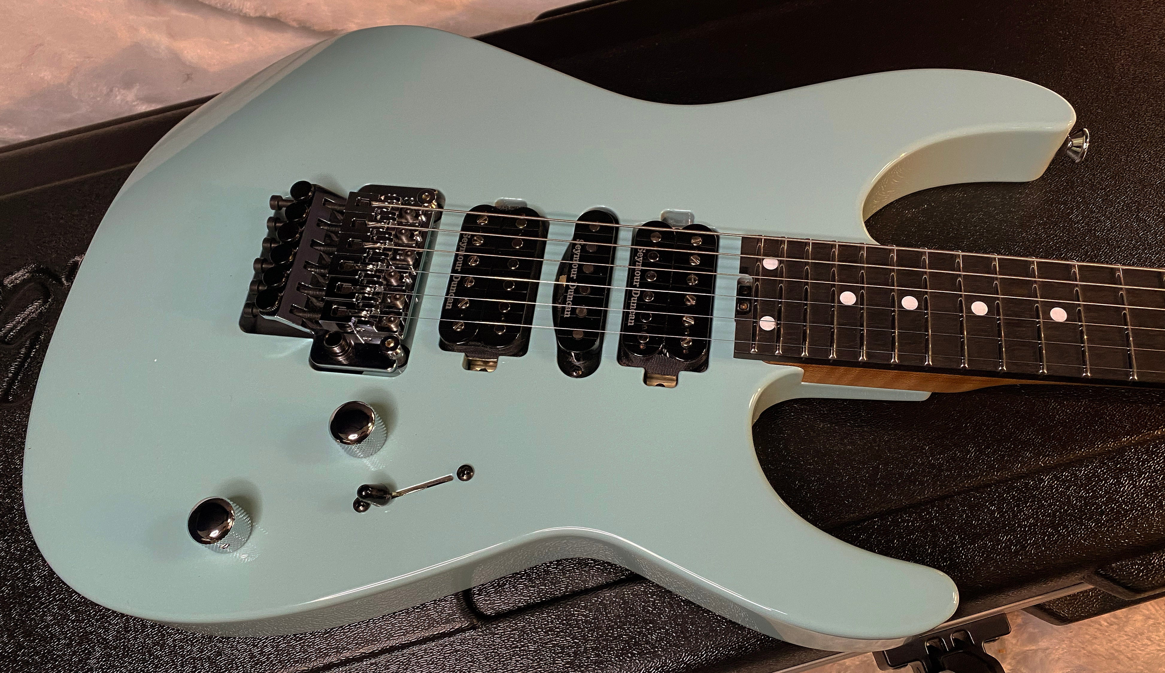 NEW ! Jackson Custom Shop Dinky HSH - Roasted Maple Neck & Ebony Fretboard - DK - Daphne Blue - Authorized Dealer - 8.1 lbs - G06676
