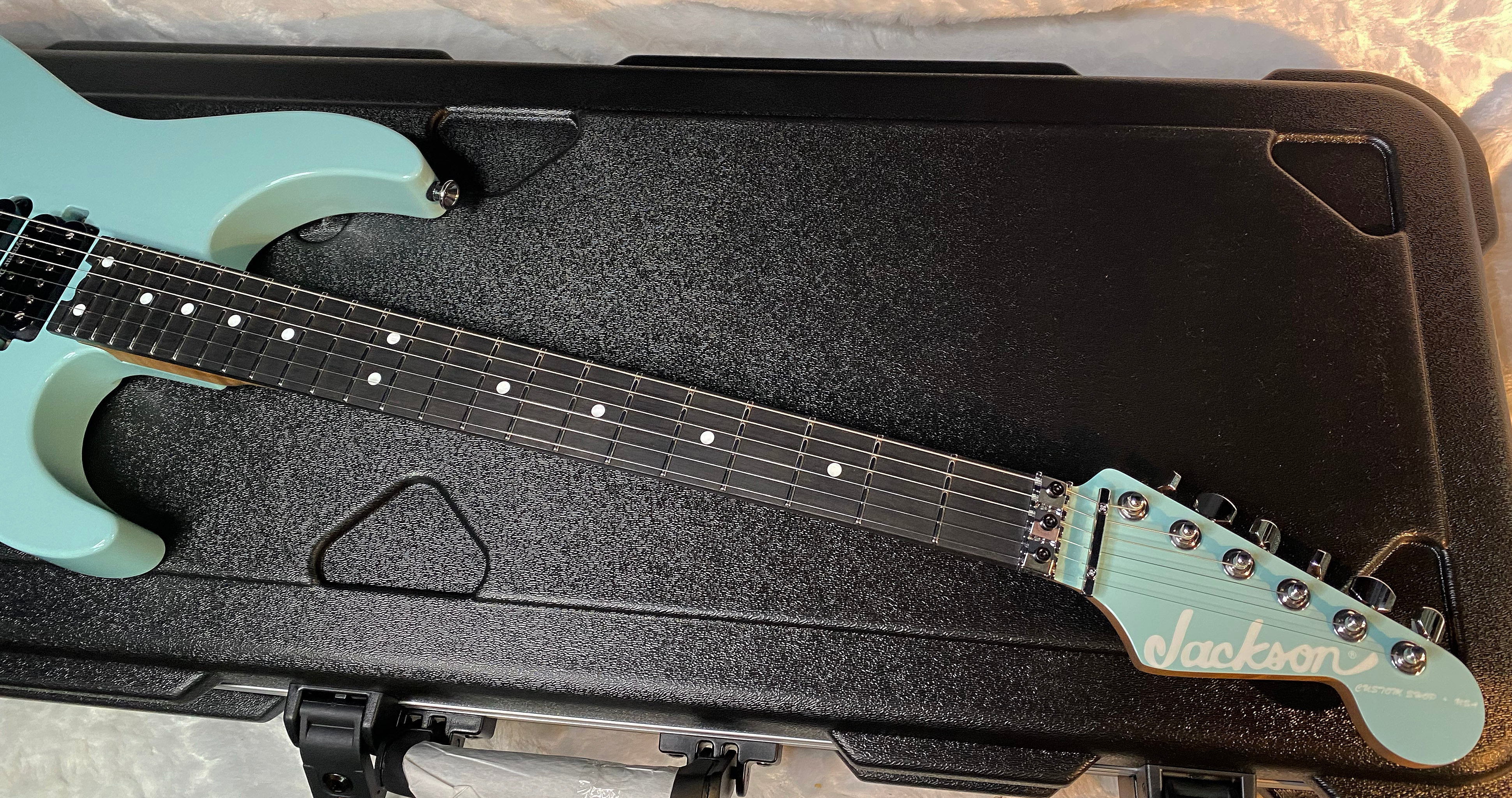 NEW ! Jackson Custom Shop Dinky HSH - Roasted Maple Neck & Ebony Fretboard - DK - Daphne Blue - Authorized Dealer - 8.1 lbs - G06676