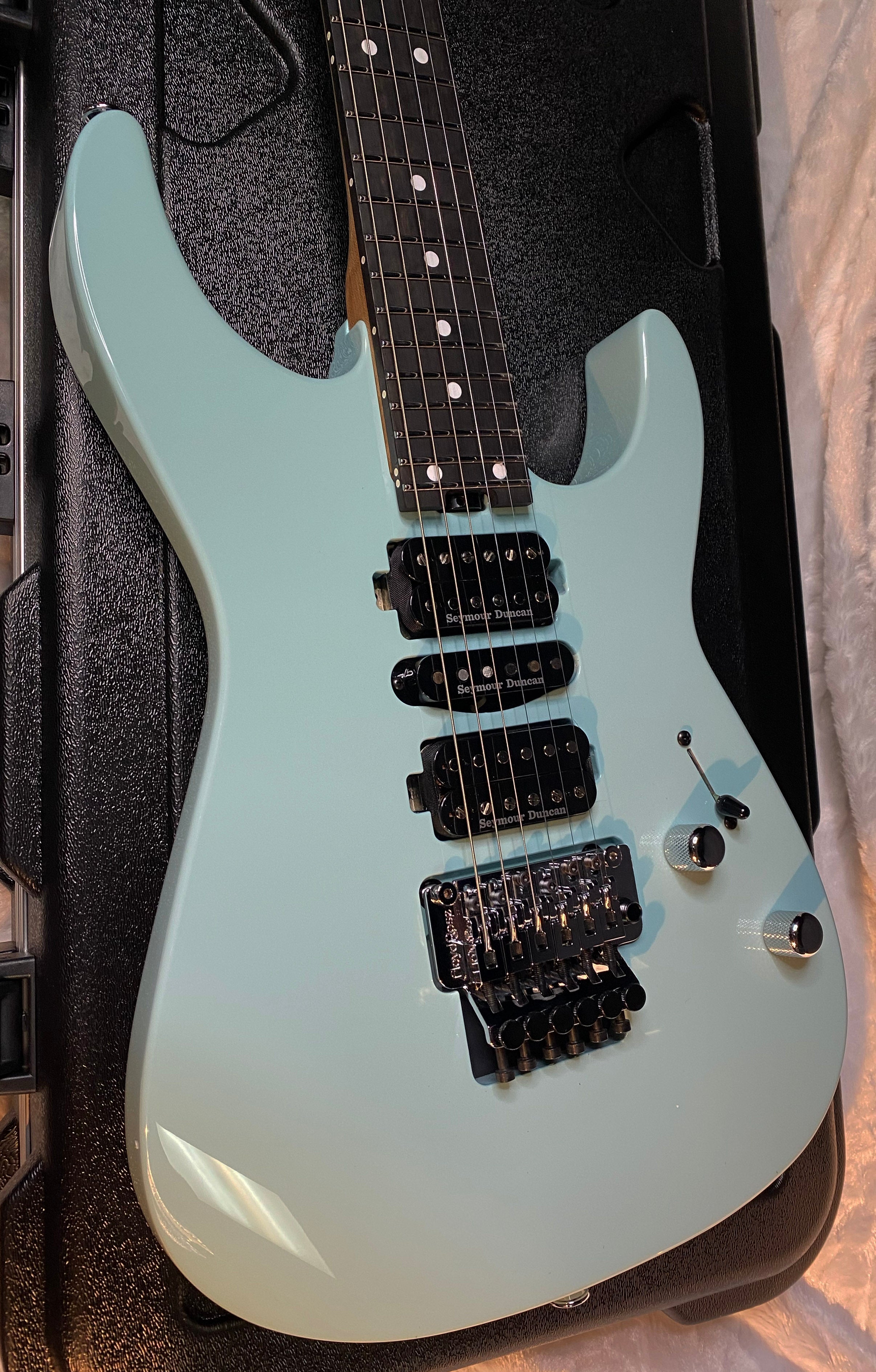 NEW ! Jackson Custom Shop Dinky HSH - Roasted Maple Neck & Ebony Fretboard - DK - Daphne Blue - Authorized Dealer - 8.1 lbs - G06676