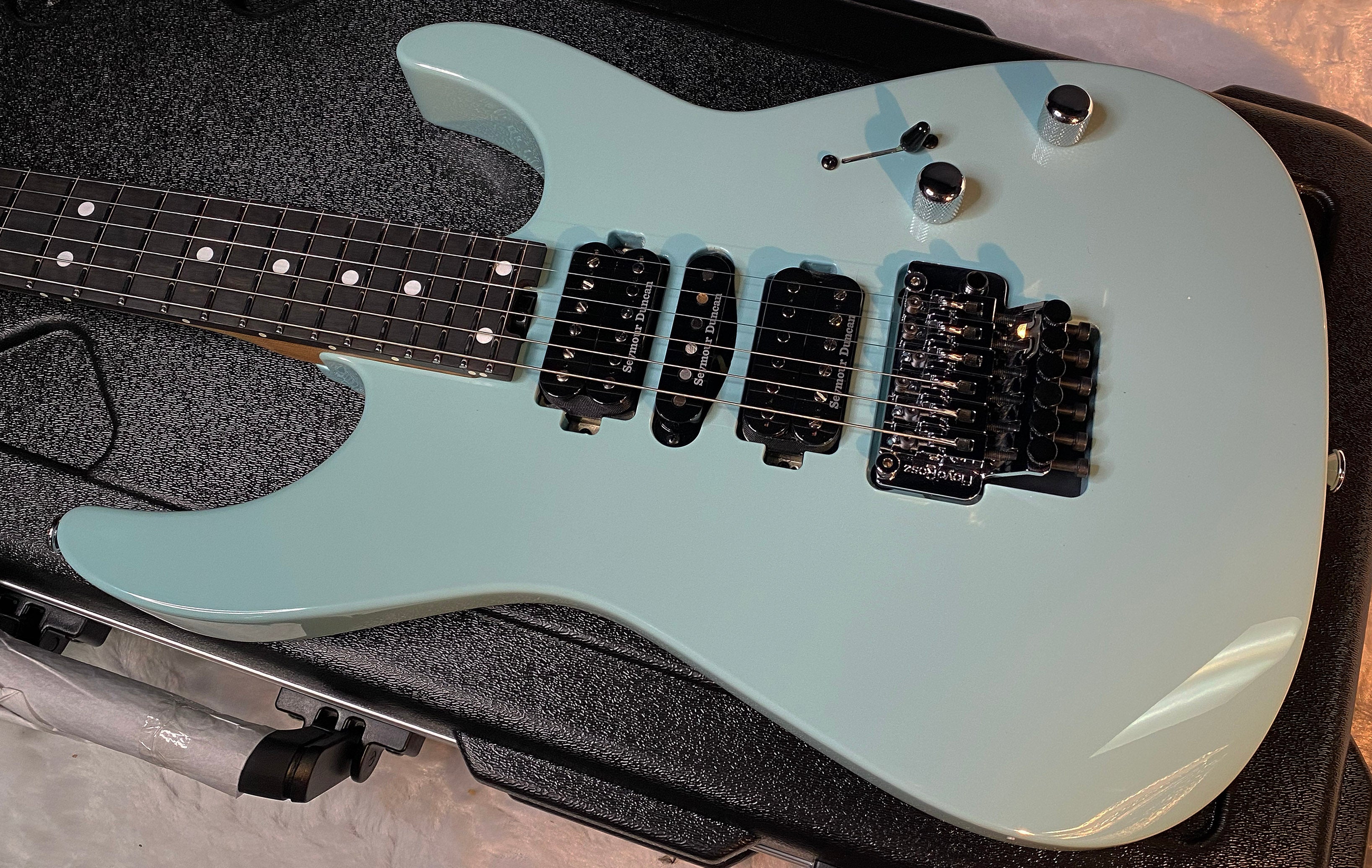 NEW ! Jackson Custom Shop Dinky HSH - Roasted Maple Neck & Ebony Fretboard - DK - Daphne Blue - Authorized Dealer - 8.1 lbs - G06676