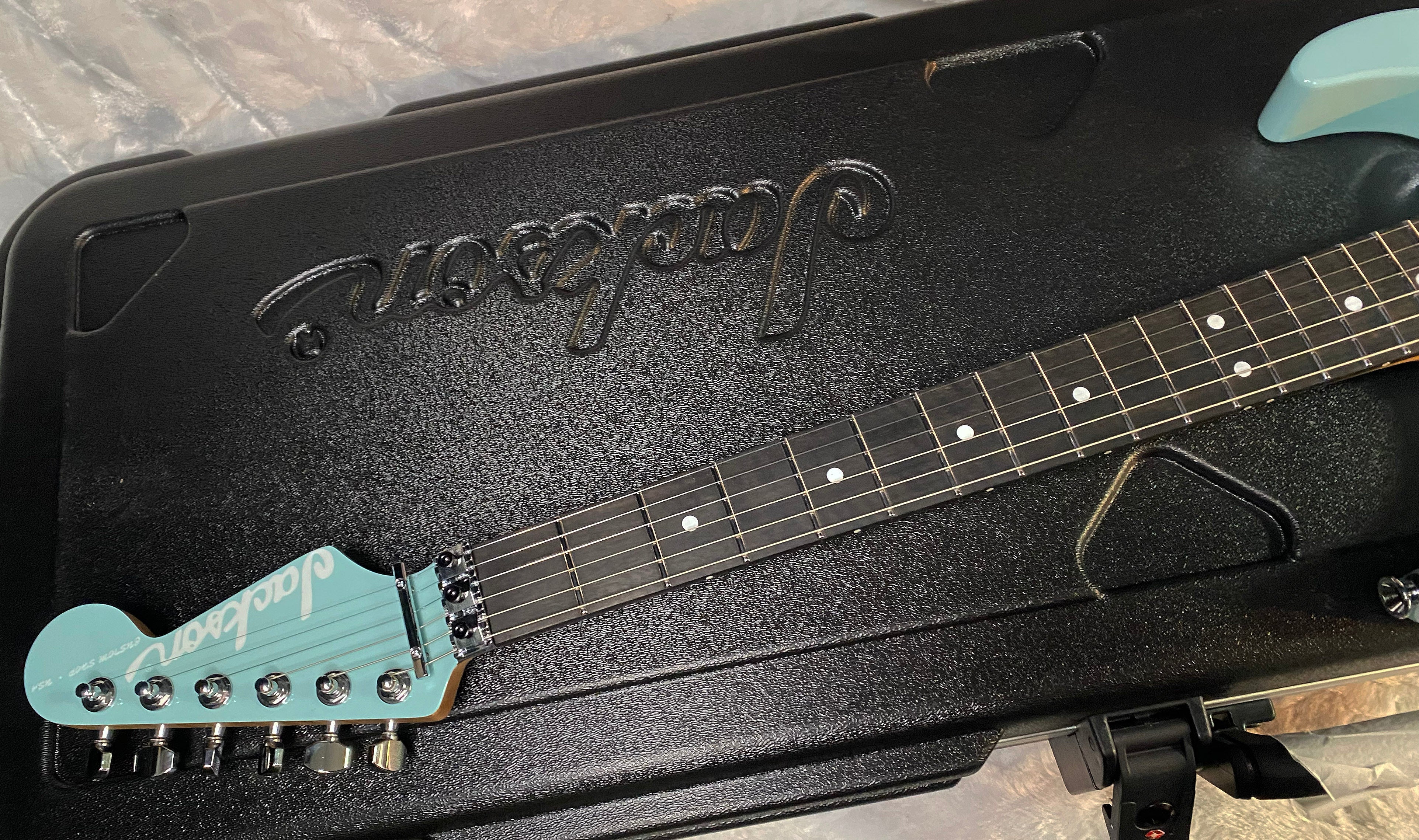 NEW ! Jackson Custom Shop Dinky HSH - Roasted Maple Neck & Ebony Fretboard - DK - Daphne Blue - Authorized Dealer - 8.1 lbs - G06676