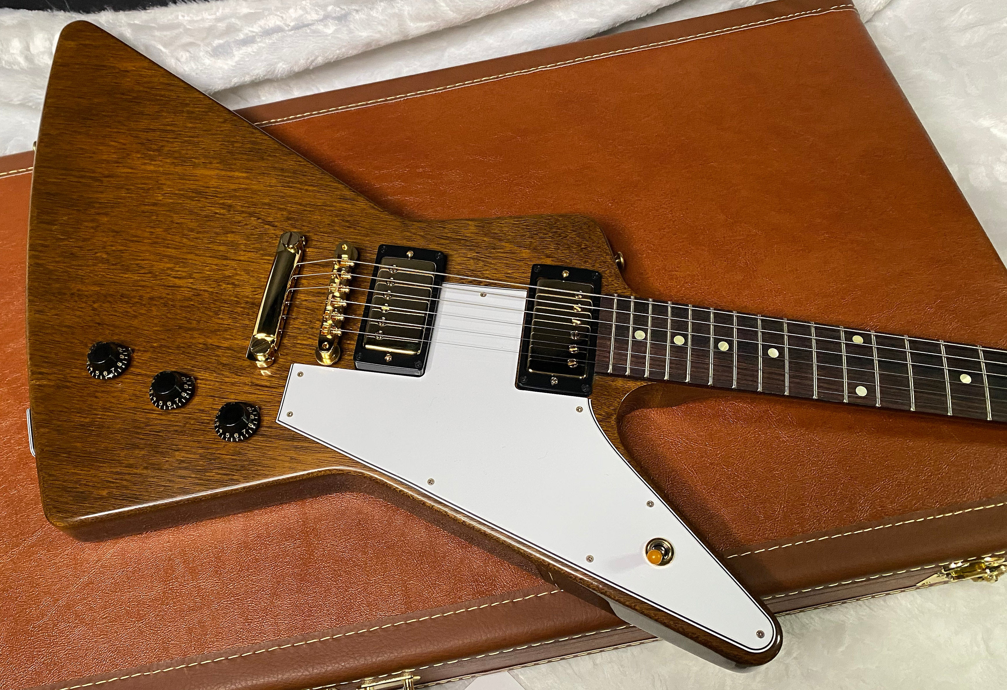 NEW! Gibson Custom 1958 Mahogany Explorer Reissue Electric Guitar - Antique Natural, VOS - Authorized Dealer - Only 7.4lbs - G07316