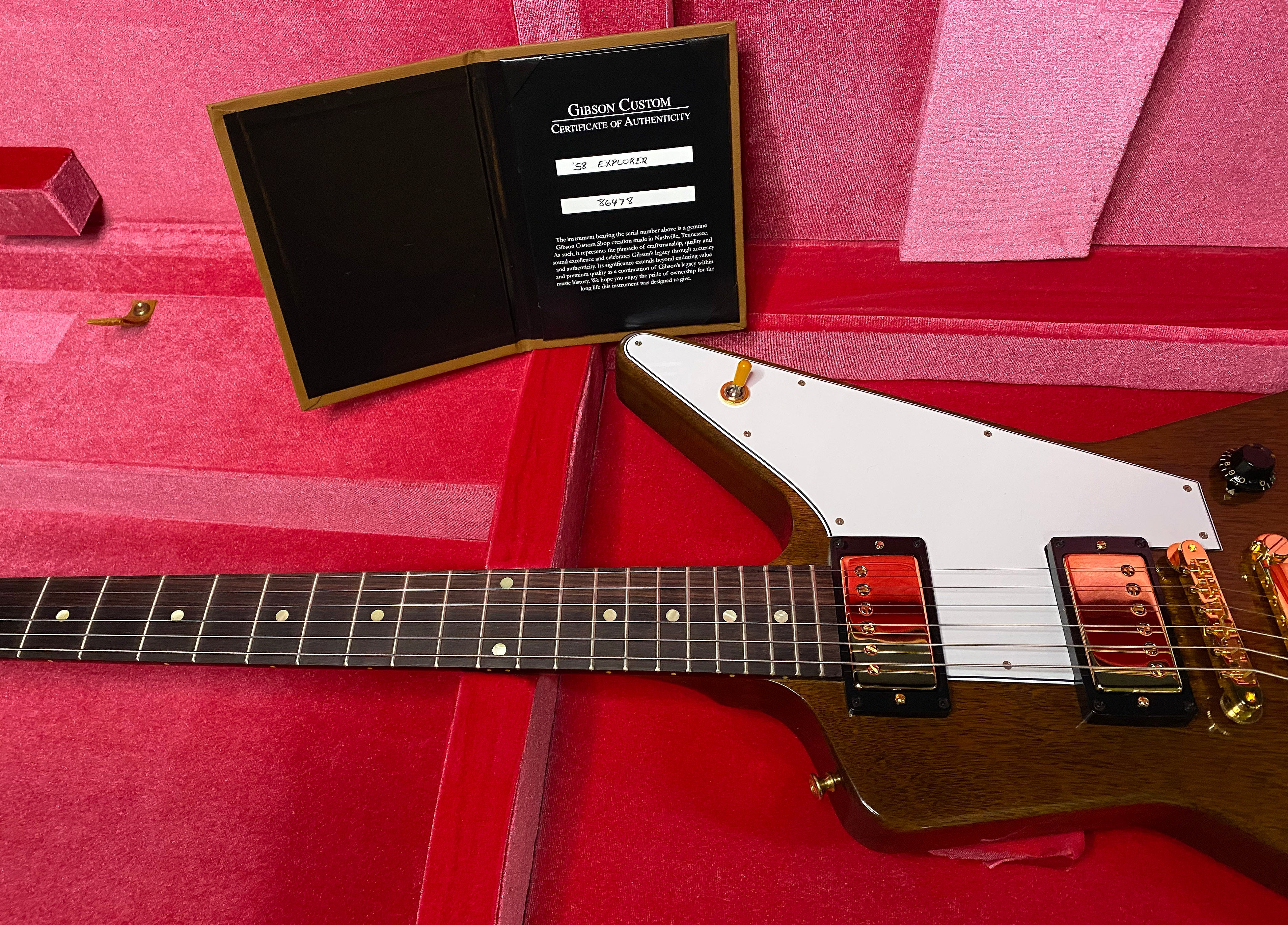 NEW! Gibson Custom 1958 Mahogany Explorer Reissue Electric Guitar - Antique Natural, VOS - Authorized Dealer - Only 7.4lbs - G07316