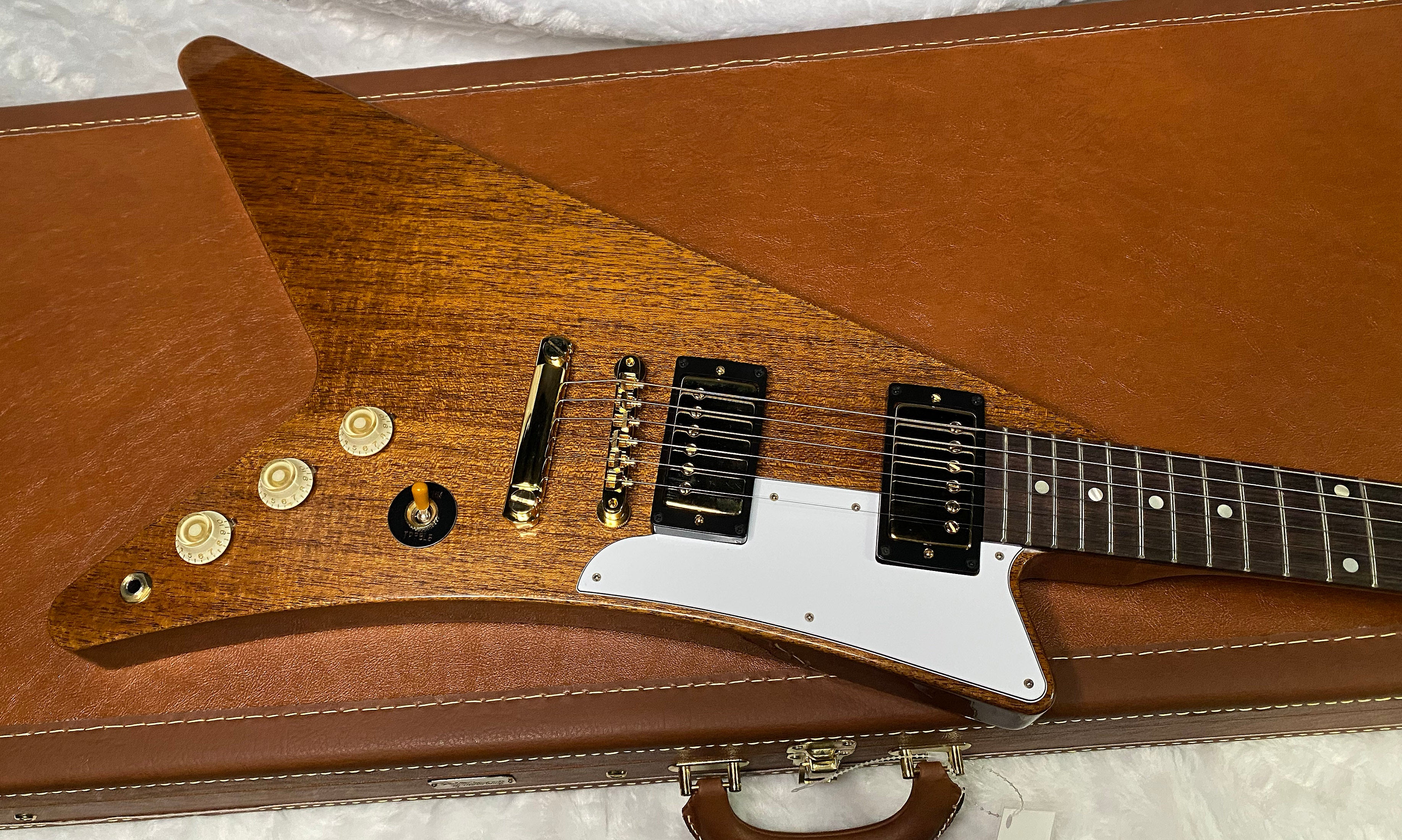 NEW! Gibson Custom 1957 Mahogany Moderne Reissue Electric Guitar - Antique Natural, VOS - 7.3lbs - G07318
