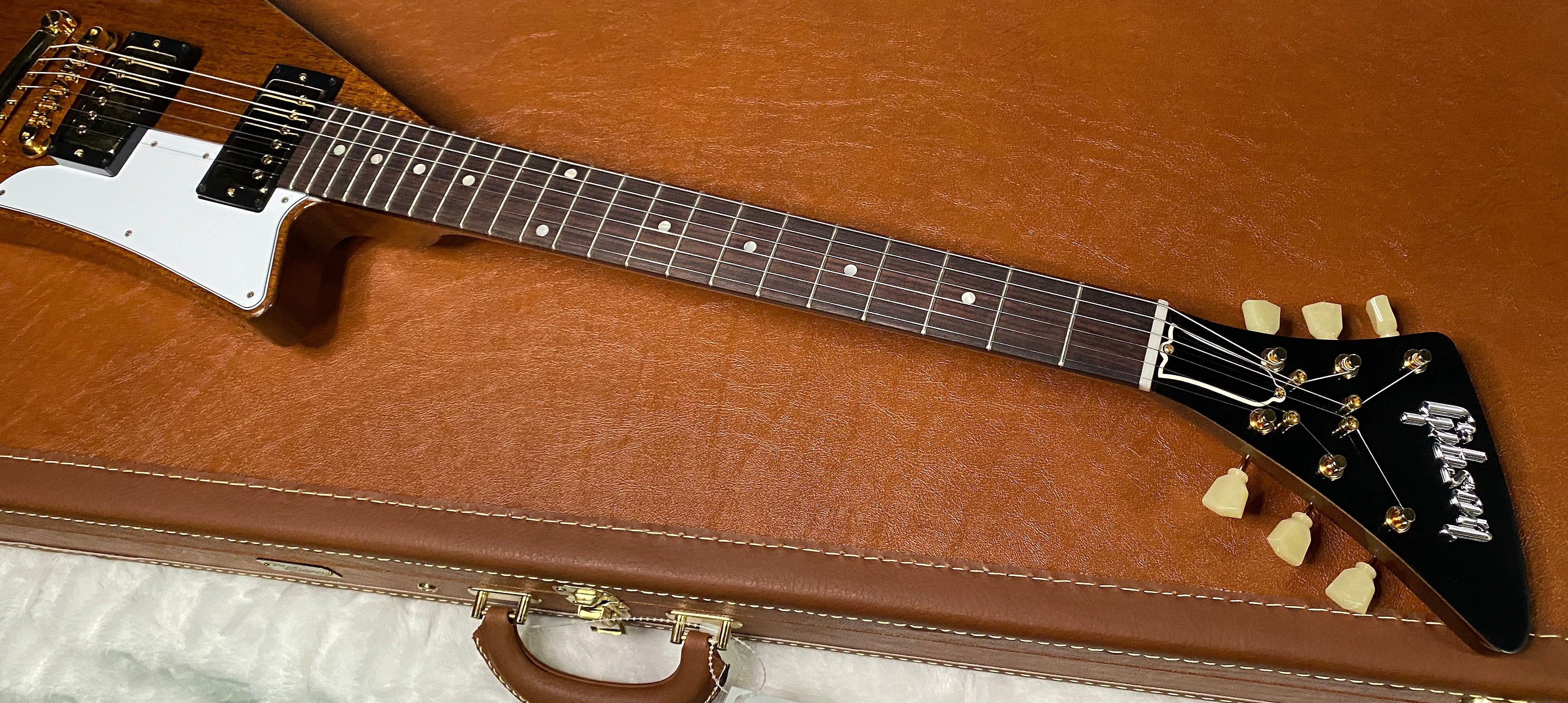 NEW! Gibson Custom 1957 Mahogany Moderne Reissue Electric Guitar - Antique Natural, VOS - 7.3lbs - G07318