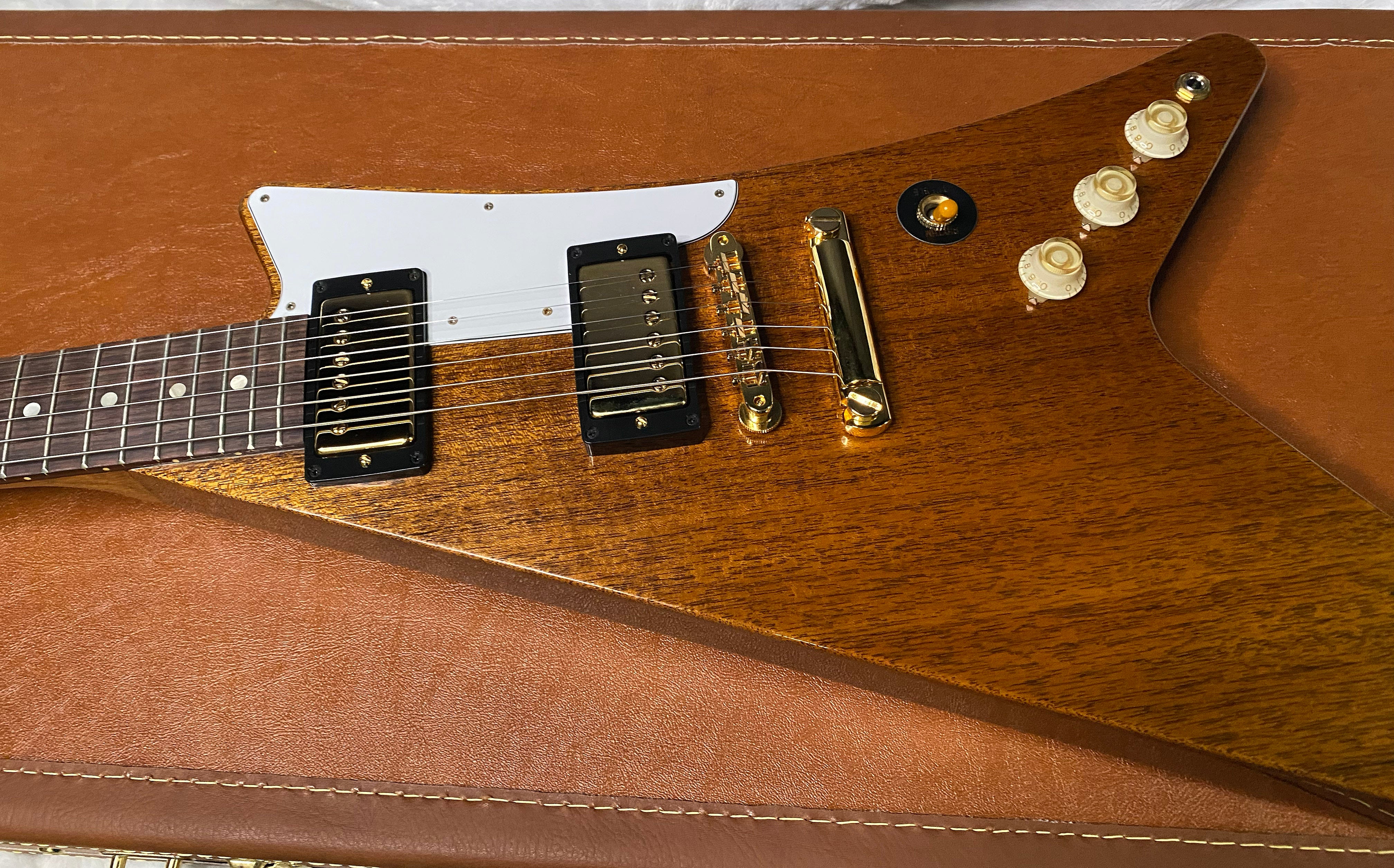 NEW! Gibson Custom 1957 Mahogany Moderne Reissue Electric Guitar - Antique Natural, VOS - 7.3lbs - G07318