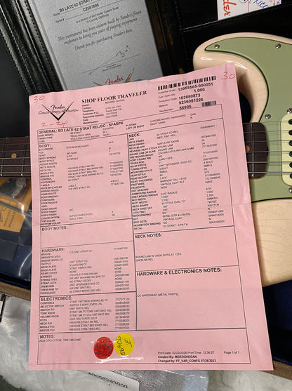 NEW! Fender Custom Shop Late-1962 Stratocaster Relic with Closet Classic Hardware - Super-Faded Aged Shell Pink - Only 7.5lbs - Authorized Dealer - G06688