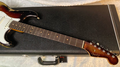 NEW! Fender Custom Shop Custom Deluxe Stratocaster Heavy Relic - Ash Body - 3-Tone Sunburst Sparkle - Matching Peg Head - Authorized Dealer - 7.9 lbs - G05871