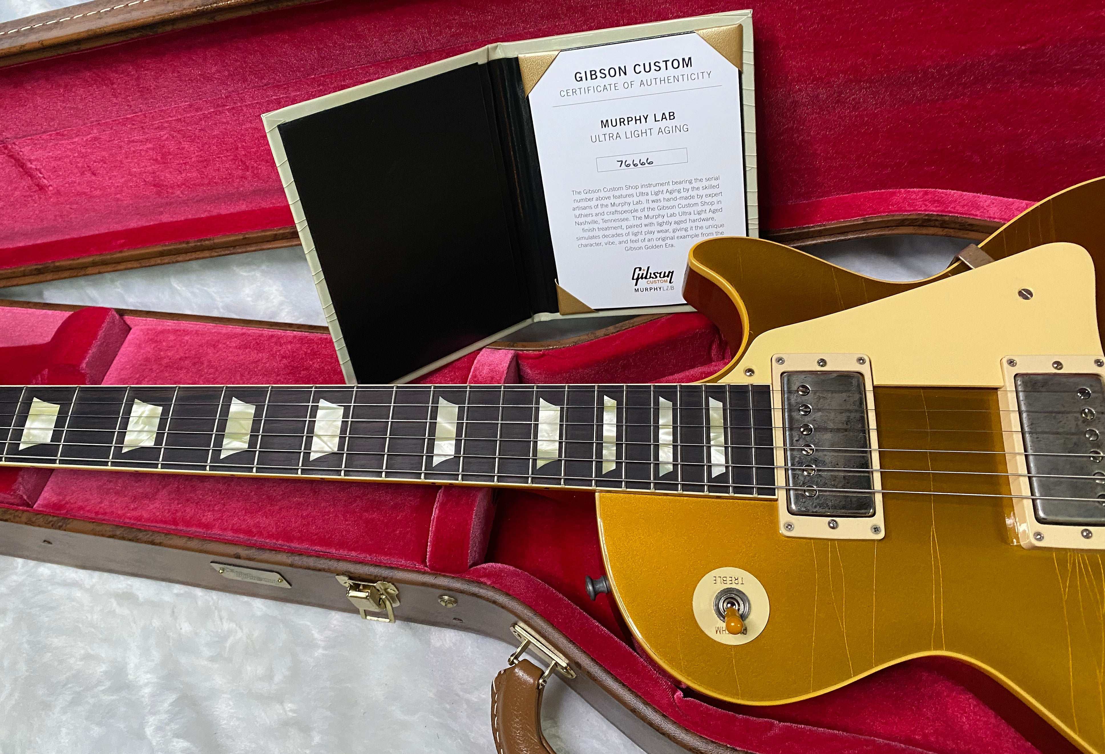 NEW! Gibson Custom Shop Murphy Lab '57 Les Paul Double Gold Goldtop Reissue Ultra Light Aged - Serial #7 6666 - Authorized Dealer - Only 8.3 lbs - G07281