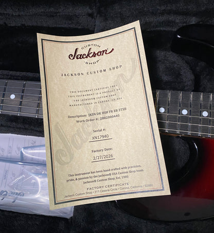 NEW ! Jackson Custom Shop Dinky HSH - Roasted Maple Neck & Ebony Fretboard - DK - Sunburst - Authorized Dealer - 8.1 lbs - G06693