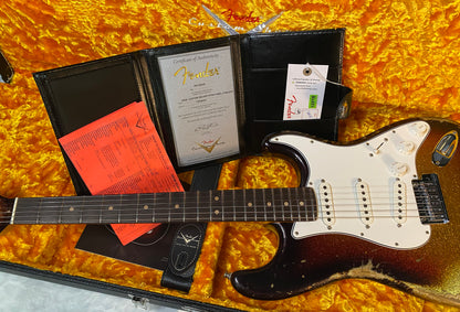 NEW! Fender Custom Shop Custom Deluxe Stratocaster Heavy Relic - Ash Body - 3-Tone Sunburst Sparkle - Matching Peg Head - Authorized Dealer - 7.9 lbs - G05871