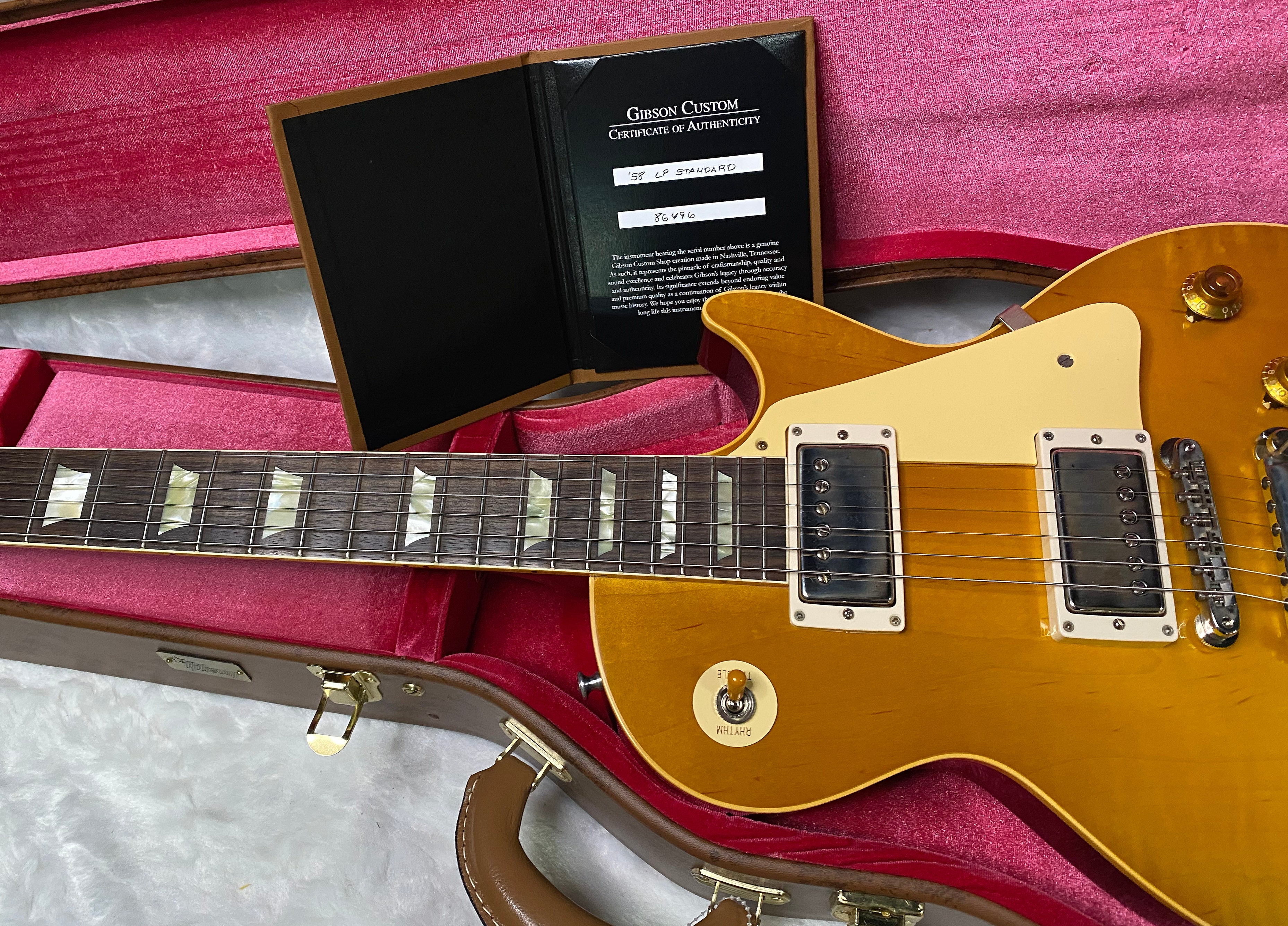 NEW ! Gibson Custom Shop '58 Les Paul Standard 1958 - Lemon Burst VOS - Lightly Figured Maple Top - Authorized Dealer -8.6 lbs - G07287