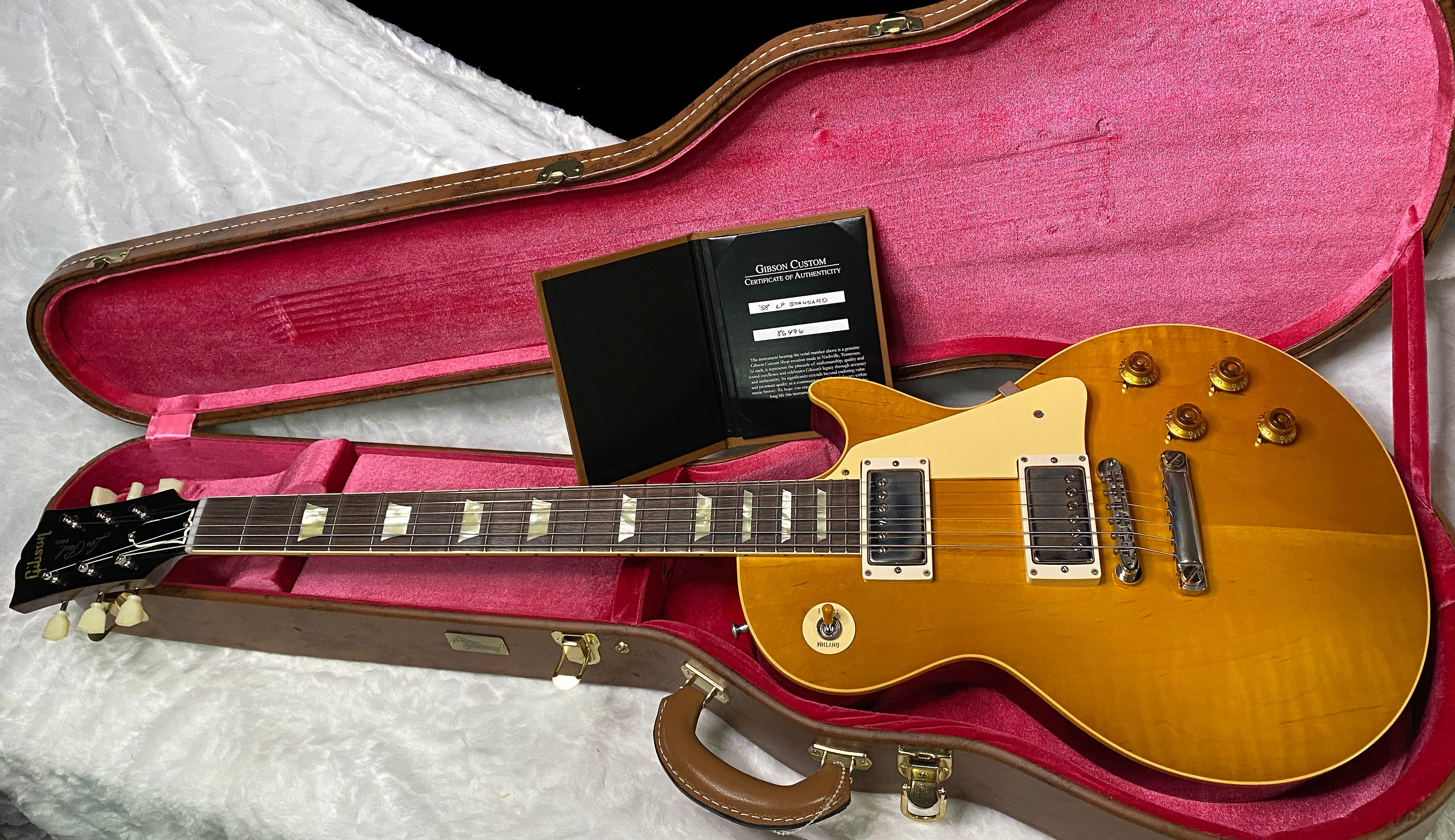 NEW ! Gibson Custom Shop '58 Les Paul Standard 1958 - Lemon Burst VOS - Lightly Figured Maple Top - Authorized Dealer -8.6 lbs - G07287