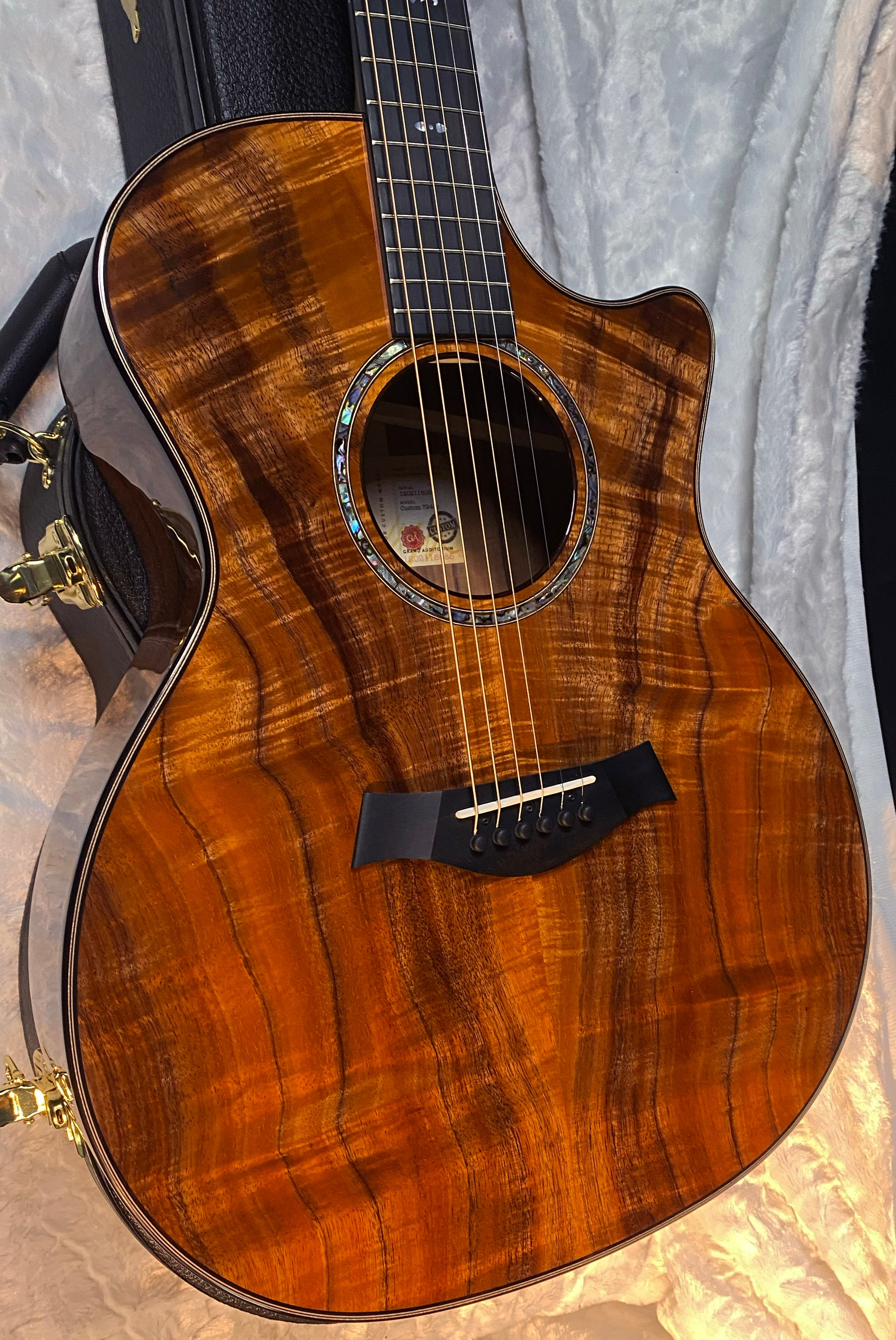 NEW! Taylor Custom 724ce Acoustic-Electric Guitar - Natural Gloss - AAAAA Hand Picked Koa - WOW! Authorized Dealer - G06694