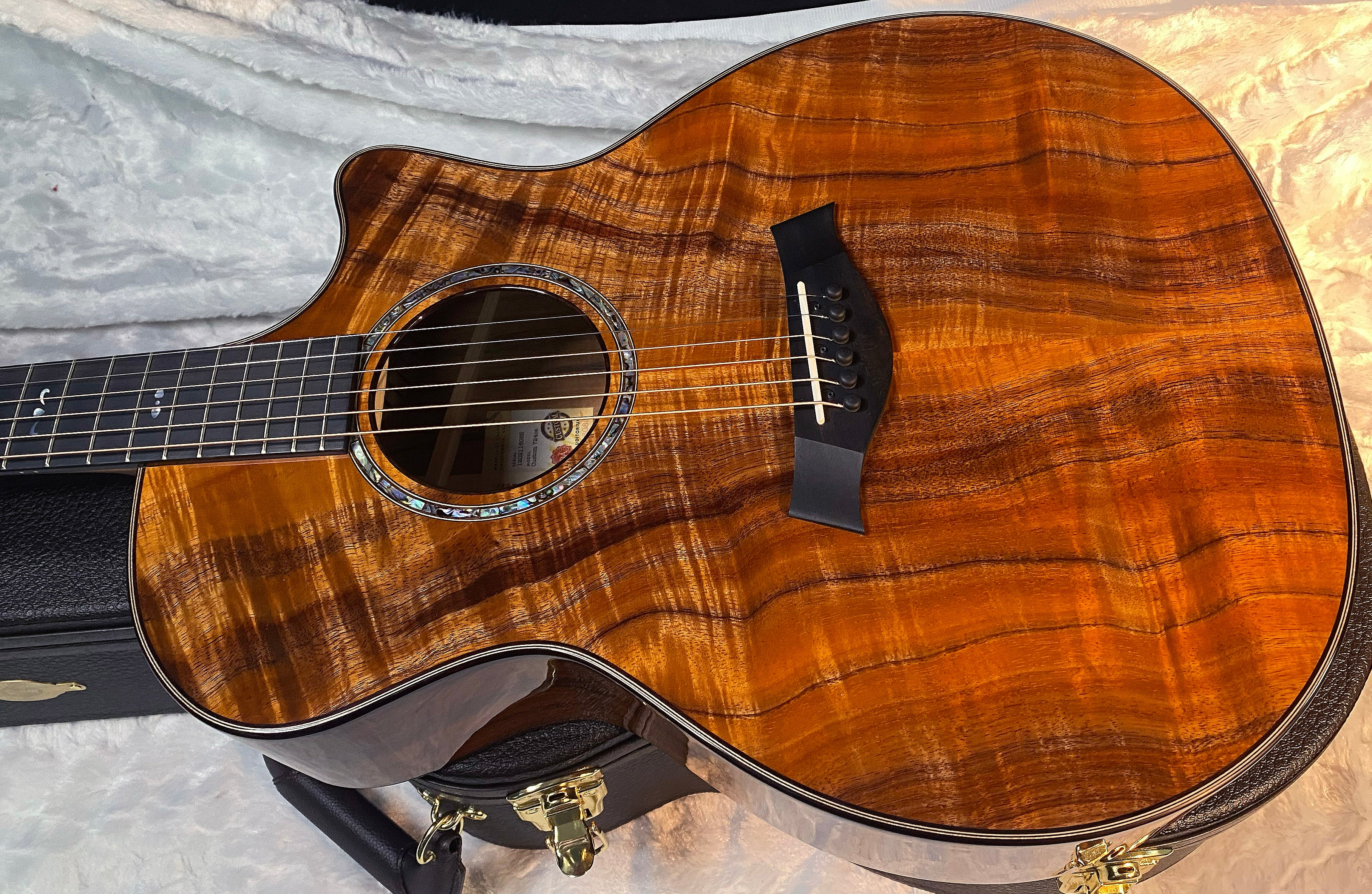 NEW! Taylor Custom 724ce Acoustic-Electric Guitar - Natural Gloss - AAAAA Hand Picked Koa - WOW! Authorized Dealer - G06694