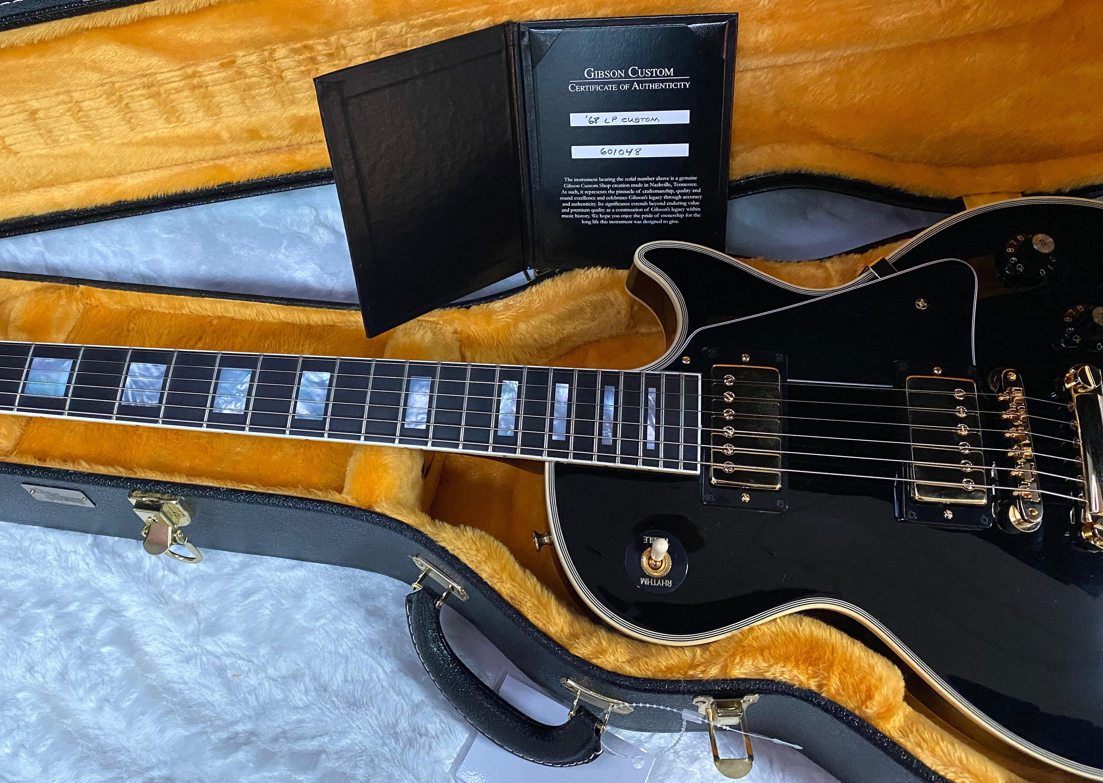 NEW! Gibson Custom Shop '68 Les Paul Custom Reissue - Gloss Ebony - Authorized Dealer - 9.2 lbs - G07303