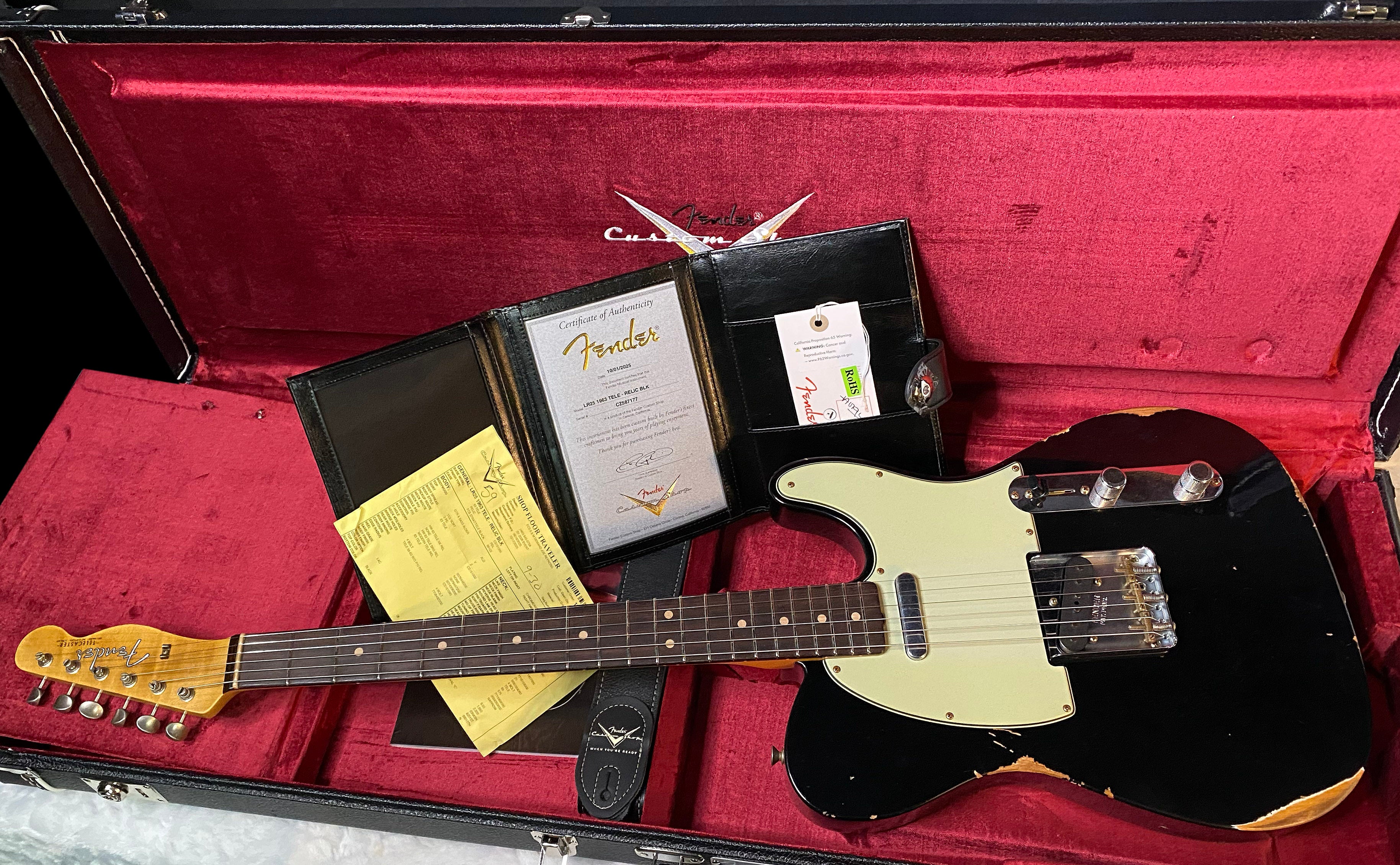 NEW! Fender '63 Relic Limited Edition Telecaster - Handwound PU's - Custom Shop - Authorized Dealer - Black - 7.25 lbs - G05874