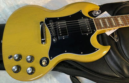 NEW ! Gibson SG Standard TV Yellow Finish - Original Gibson Leather Gig Bag - Authorized Dealer - Only 6.5 lbs - G06739